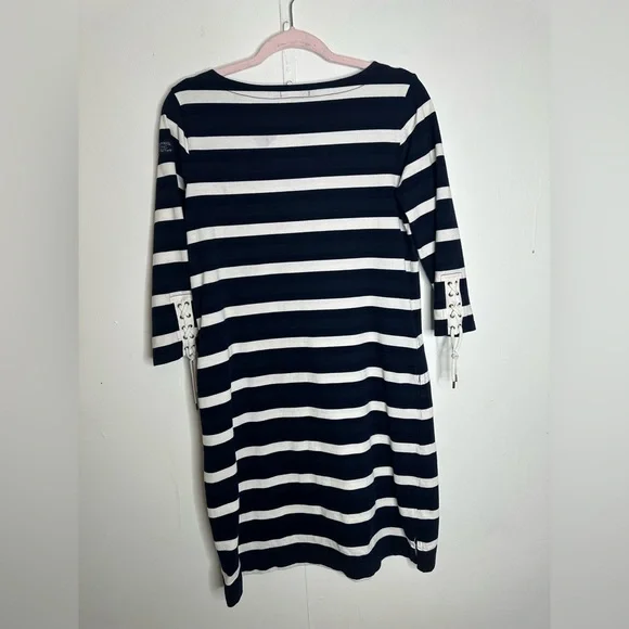 Lauren Jeans Co Navy & White Striped Tie Sleeve Dress - Picture 3 of 7